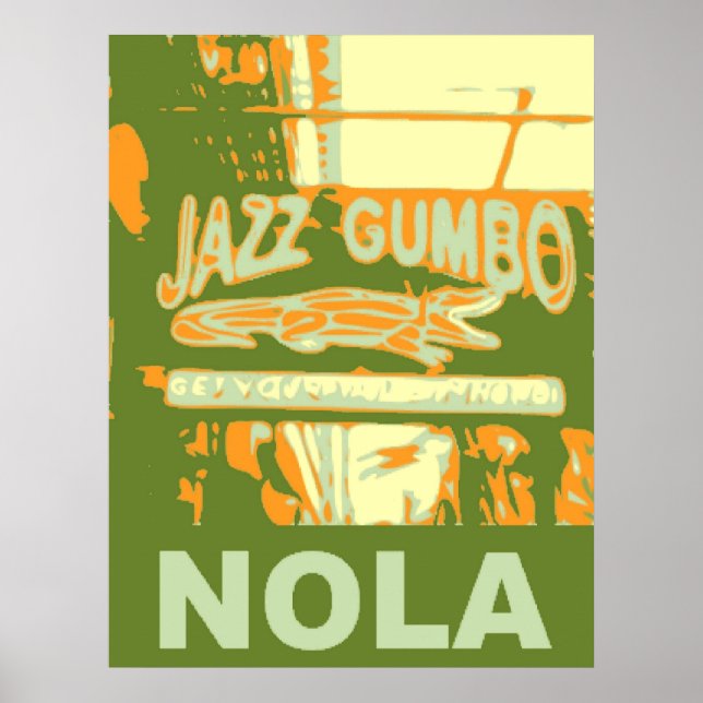New Orleans Nola Jazz Gumbo Poster (Vorne)