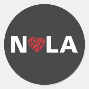 New Orleans Nola Strong Heart Runder Aufkleber