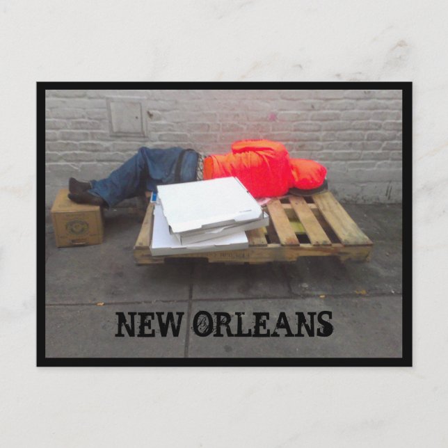 New Orleans Obdachlose Postkarte (Vorderseite)