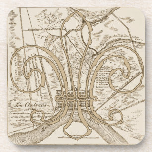 New Orleans Old Map Untersetzer
