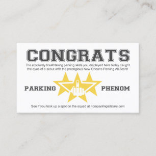 New Orleans Parkplatz All-Stars Scouting Card Telefonnummerkarte