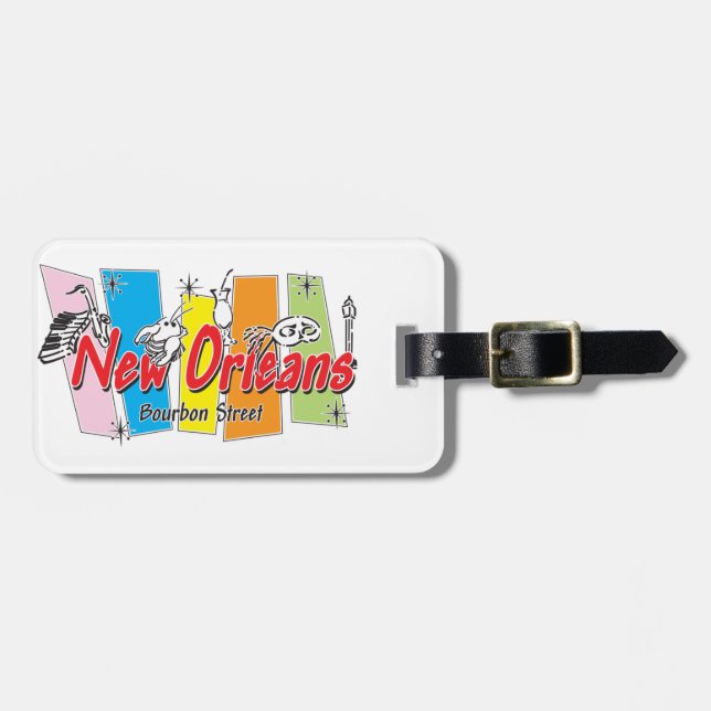 New Orleans Retro Look Gepäckanhänger (Vorderseite horizontal)