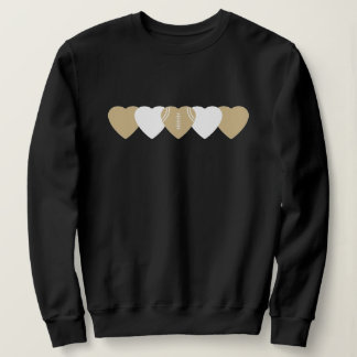 New Orleans Saints Heart Football Dark Sweatshirt