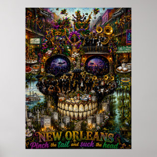 New Orleans Schädel-Kunstprint | Geisteszustand Poster