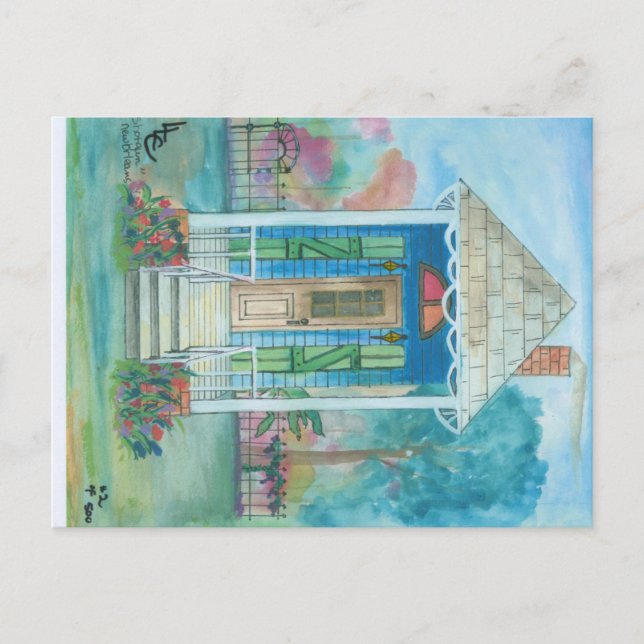 New Orleans Shot Gun House Postkarte (Vorderseite)