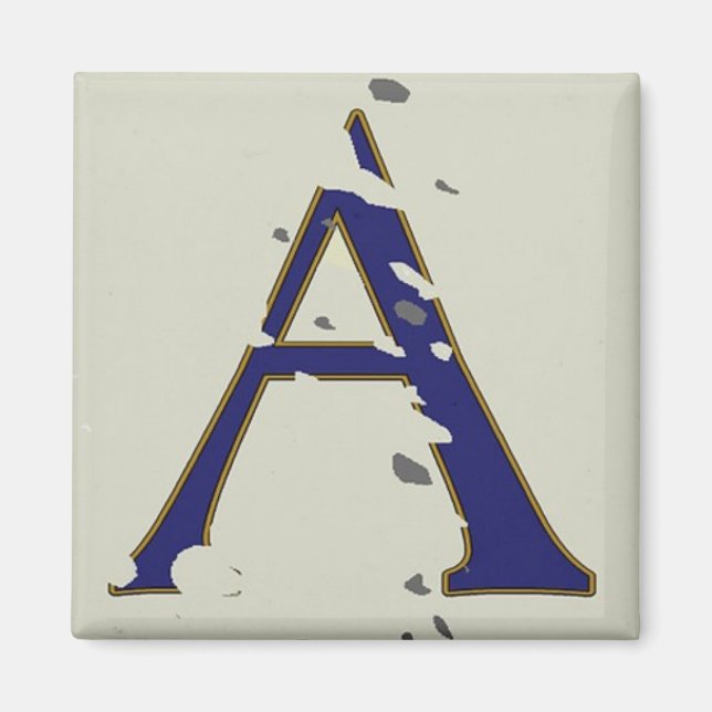 New Orleans Street Blue Letter Tile "A" Magnet (Vorne)