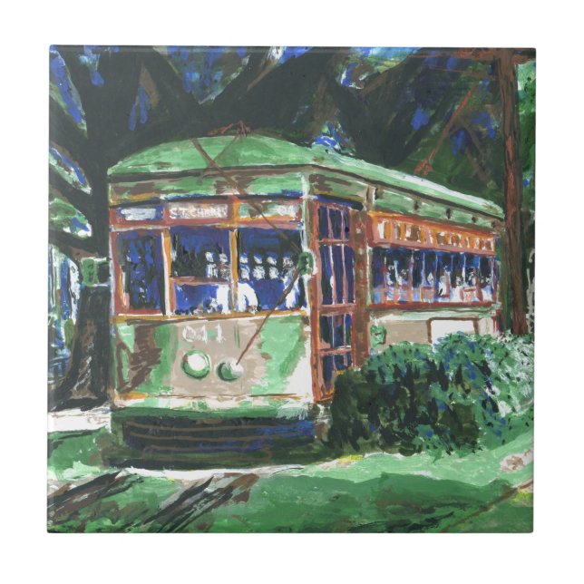 New Orleans Street Car Fliese (Vorderseite)