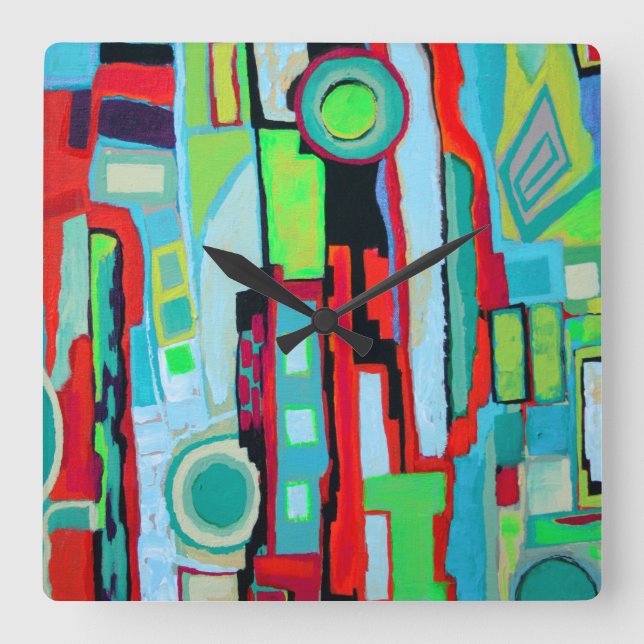 New Orleans Street Wall Clock Quadratische Wanduhr (Vorderseite)