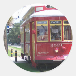 New Orleans Streetcar Runder Aufkleber