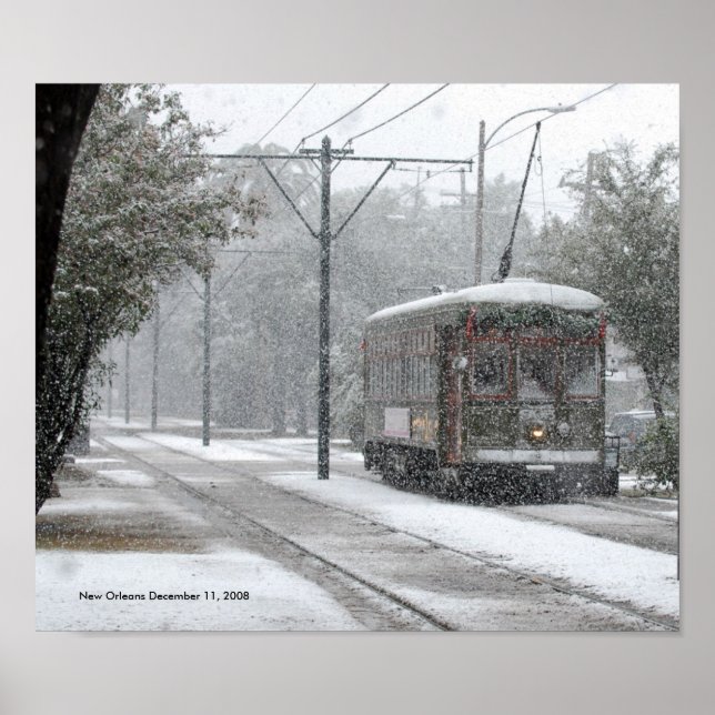 New Orleans Streetcar Snow Poster (Vorne)