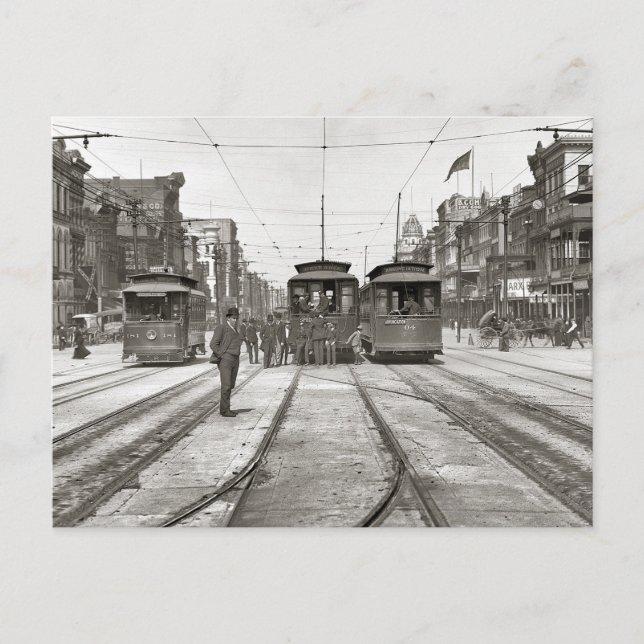New Orleans Streetcars, 1907 Postkarte (Vorderseite)