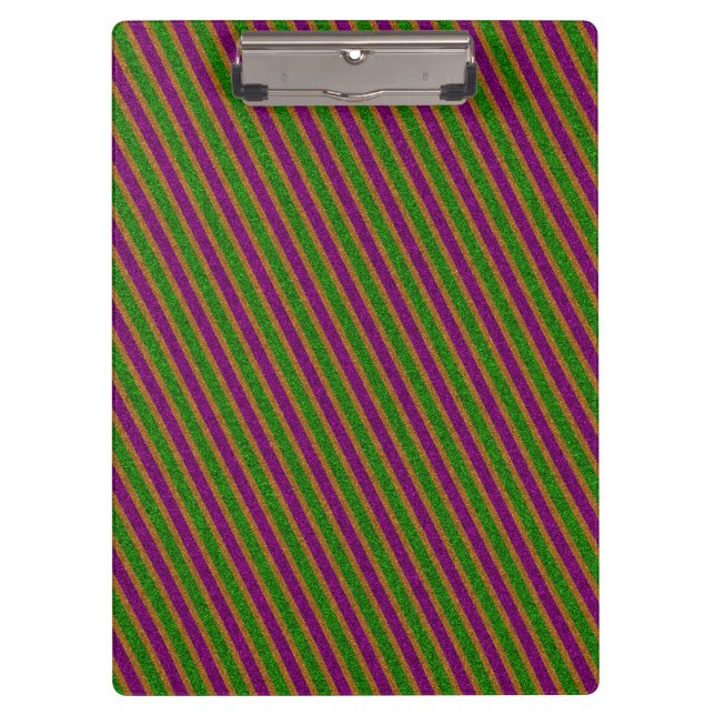 New Orleans Stripe Glitzer Klemmbrett (Vorderseite)