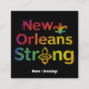 New Orleans Strong 2025 Inspirierender NOLA-Stolz  Quadratische Visitenkarte