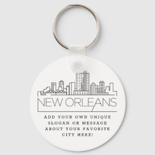 New Orleans Stylische Skyline  Benutzerdefinierter Schlüsselanhänger
