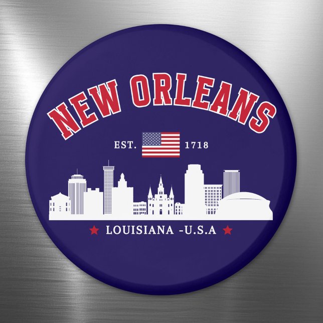 New Orleans Travel Skyline Fridge Magnet (Von Creator hochgeladen)