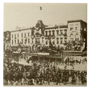 New Orleans Vintage Fotografie Mardi Gras Parade Fliese