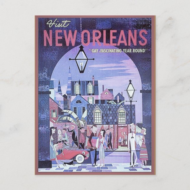 New Orleans Vintage Postkarte (Vorderseite)