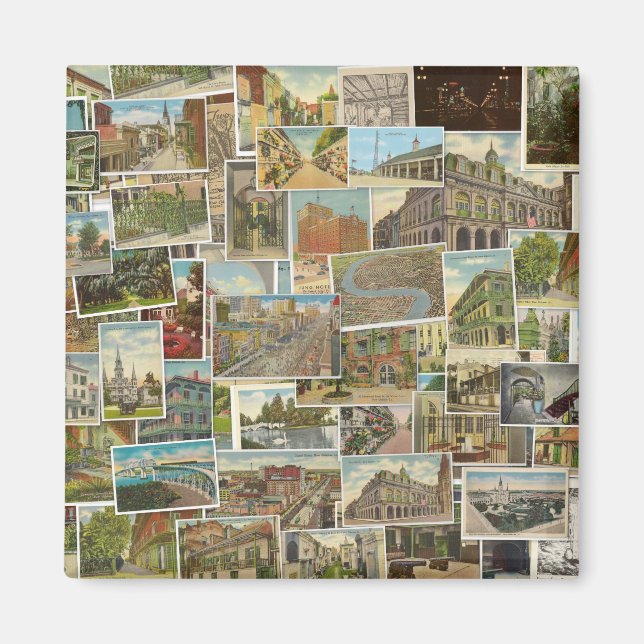 New Orleans Vintager Postkartenmagnet Magnet (Vorne)