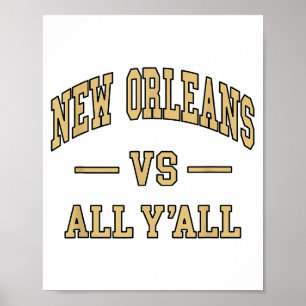 New Orleans Vs All Y'all - Retro-Design - Clic Poster