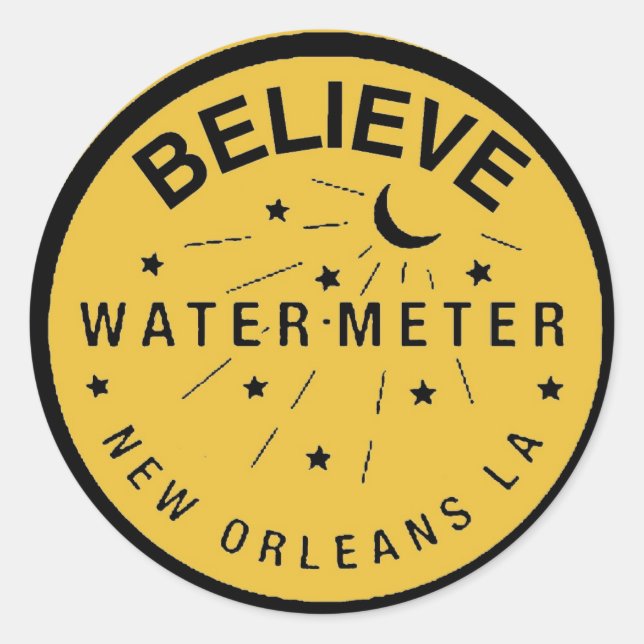 New Orleans Water Meter Cover Glauben Runder Aufkleber (Vorderseite)