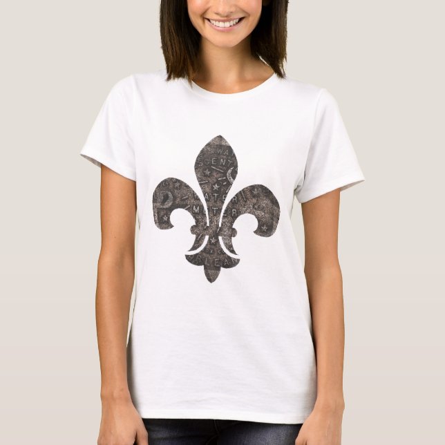 New Orleans Water Meter Lid Fleur De Lid T-Shirt (Vorderseite)