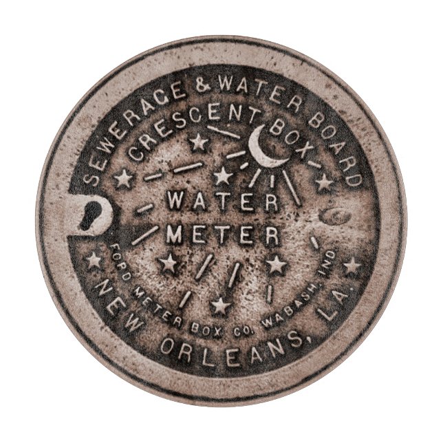 New Orleans Water Meter Lid Schneidebrett (Vorderseite)