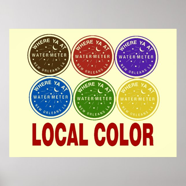 New Orleans Water Meter Lokale Farben Poster (Vorne)