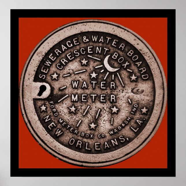 New Orleans Water Meter Wall Art Poster (Vorne)