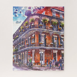New Orleans Watercolor Iconic Architecture