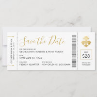 New Orleans Wedding Lilie Boarding Pass