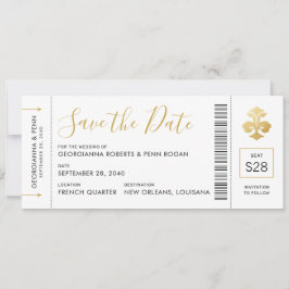 New Orleans Wedding Lilie Boarding Pass Save The Date