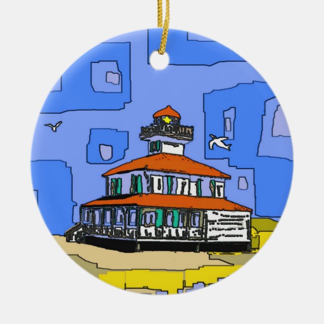 New Orleans West End Leuchtturm Keramikornament (Vorne)