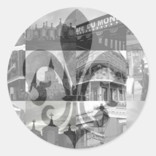 New- Orleanscollage [Aufkleber] Runder Aufkleber