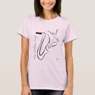New- Orleansdament. Saxophone. T-Shirt