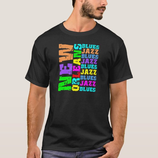 New Orleansjazz und -Blues T-Shirt (Vorderseite)