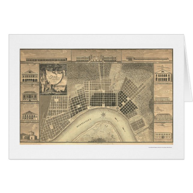 New- Orleansplan-Karte 1815 (Vorderseite (Horizontal))