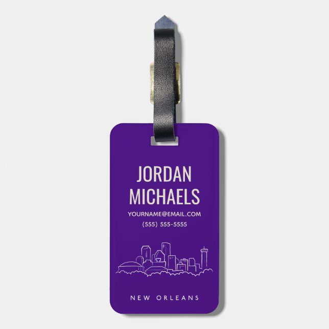 New- Orleansstadt-Skyline | addieren Ihren Text Gepäckanhänger (Rückseite vertikal)