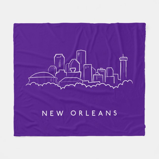 New- Orleansstadt-Skyline Fleecedecke (Vorderseite (Horizontal))