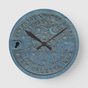 New- Orleanswasser-Meter-Foto Runde Wanduhr