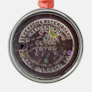 New- OrleansWasserzähler-Weihnachtsverzierung Silbernes Ornament