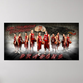 New Palestina Dragons Basketball Print Poster