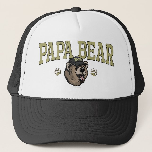New Papa Bear Vatertag Gear Truckerkappe (Vorderseite)