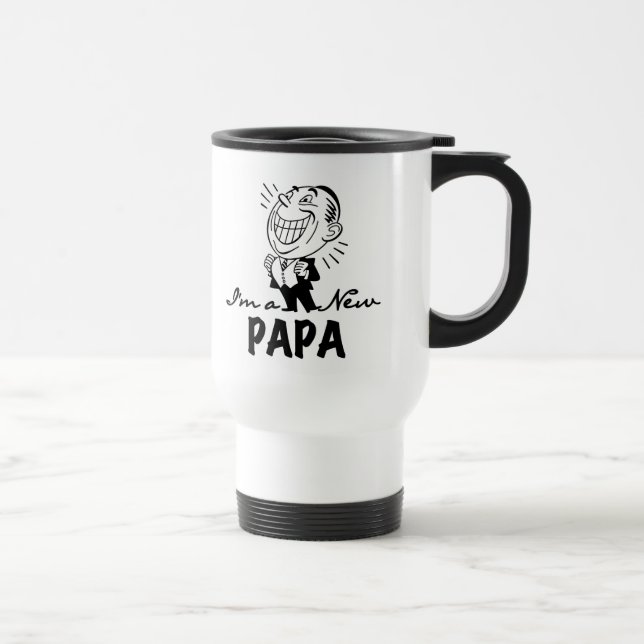 New Papa T - Shirt und Geschenke lächeln Reisebecher (Rechts)