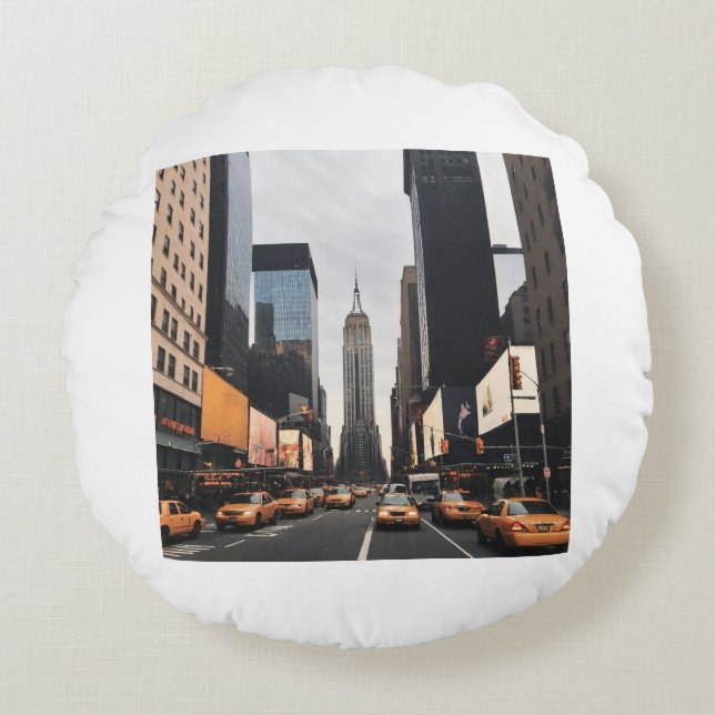 New Pillow York Rundes Kissen (Vorderseite)