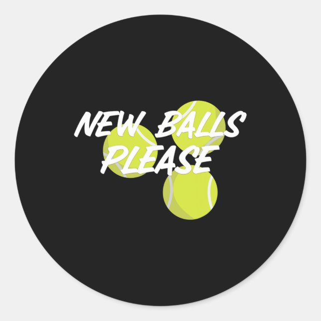 New Please Funny Tennis  Runder Aufkleber (Vorderseite)