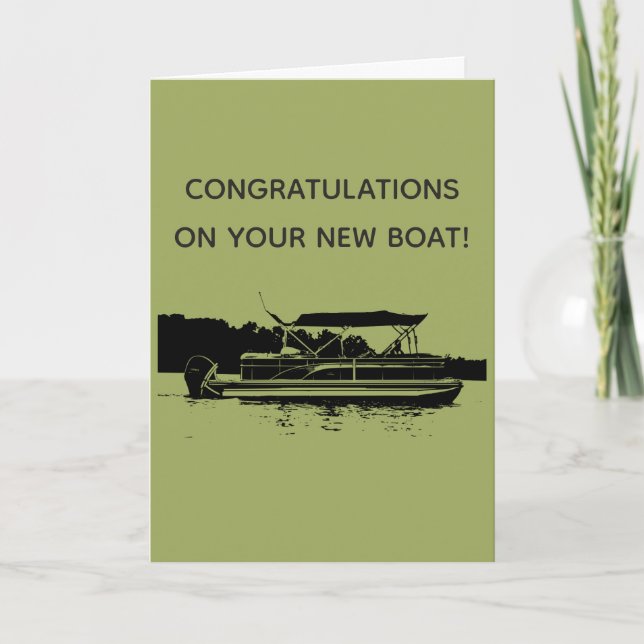 New Pontoon Boat Congratulations Card Karte (Vorderseite)