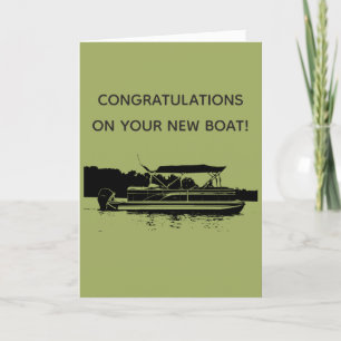 New Pontoon Boat Congratulations Card Karte