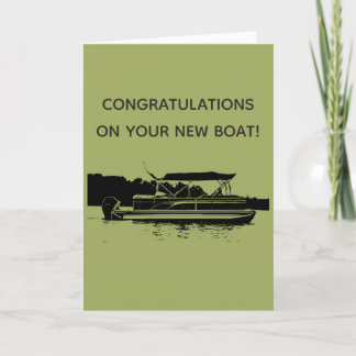 New Pontoon Boat Congratulations Card Karte