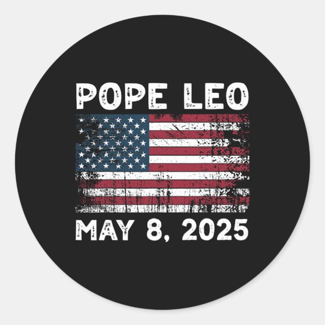 New Pope Leo Us Pope Leo American Pope Runder Aufkleber (Vorderseite)