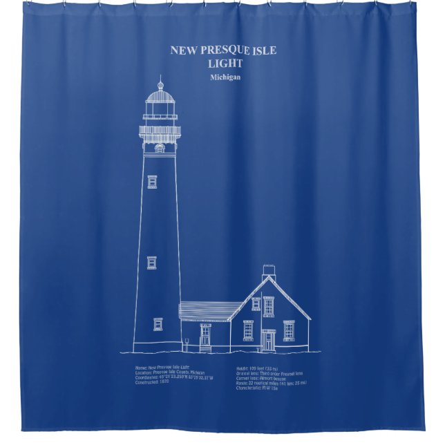 New Presque Isle Lighthouse - Michigan - AD Duschvorhang (Vorderseite)
